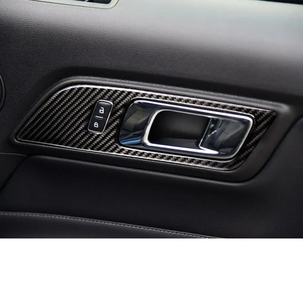 For Mustang GT 2015 2016 2017 2018 2019 2020 Carbon Fiber Gear Shift Air Outlet Panel Set Trim Car Interior Accessories Sticker