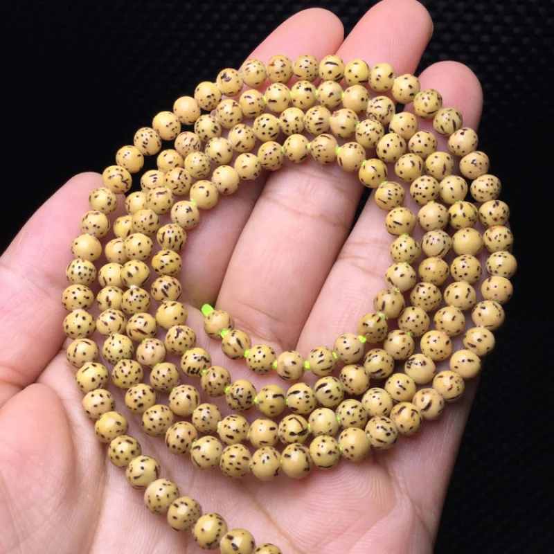 High-throw Gold 5/6mm Round Bead 108 Pieces Multi-Loop Women's Chen Seed Star and Moon Bodhi Bracelet