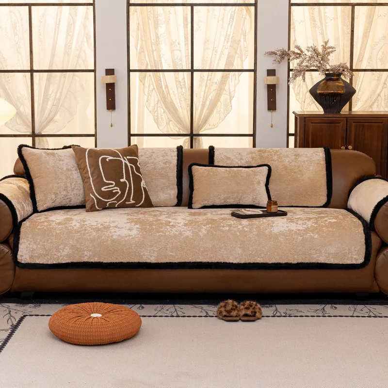 Non-slip Cotton Sofa Covers for Living Room Four Season Universal Sofa Cushion Embroidered Luxury Sofa Towel Couch Protector