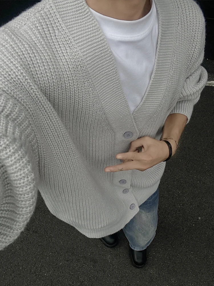 

Мужской кардиган Cleanfit V-Ne из трикотажа свободного кроя в американском ретро-стиле, мягкий, удобный, из полиэстера и хлопка, для зимы