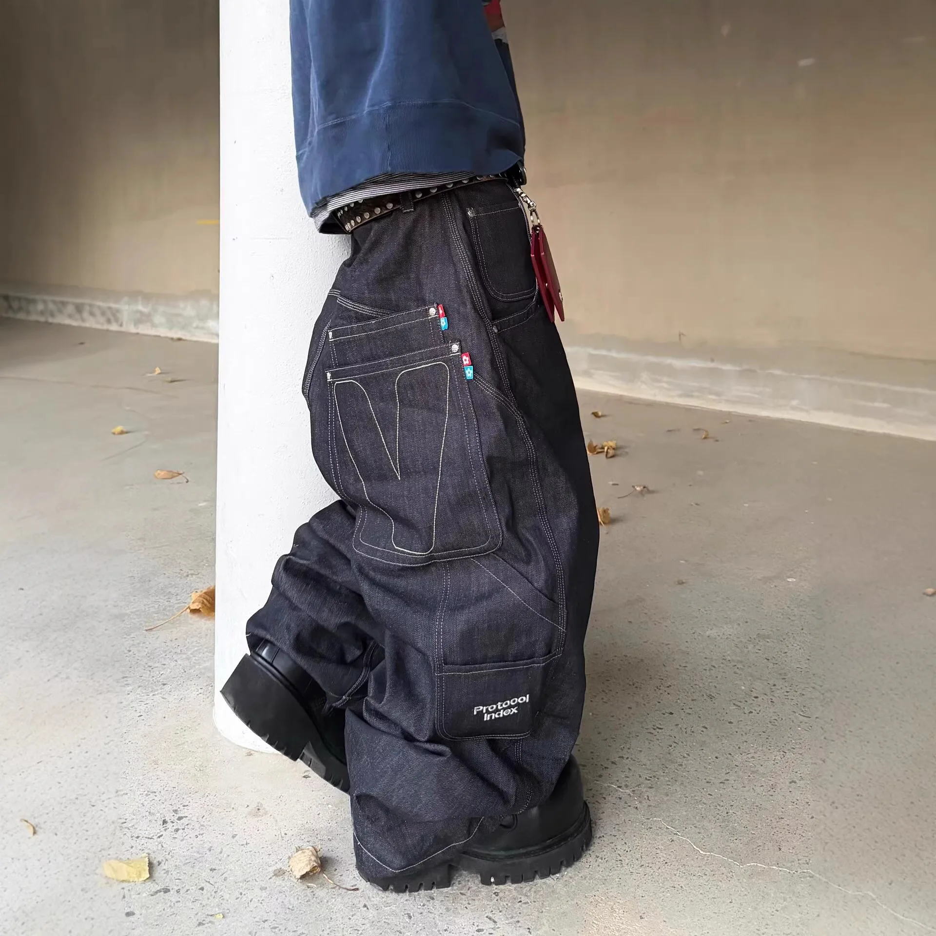 Project G/R Collaboration Style Double-Pocket Double-Layered Original Cowhide Jeans Trend Grailz Protocol Index