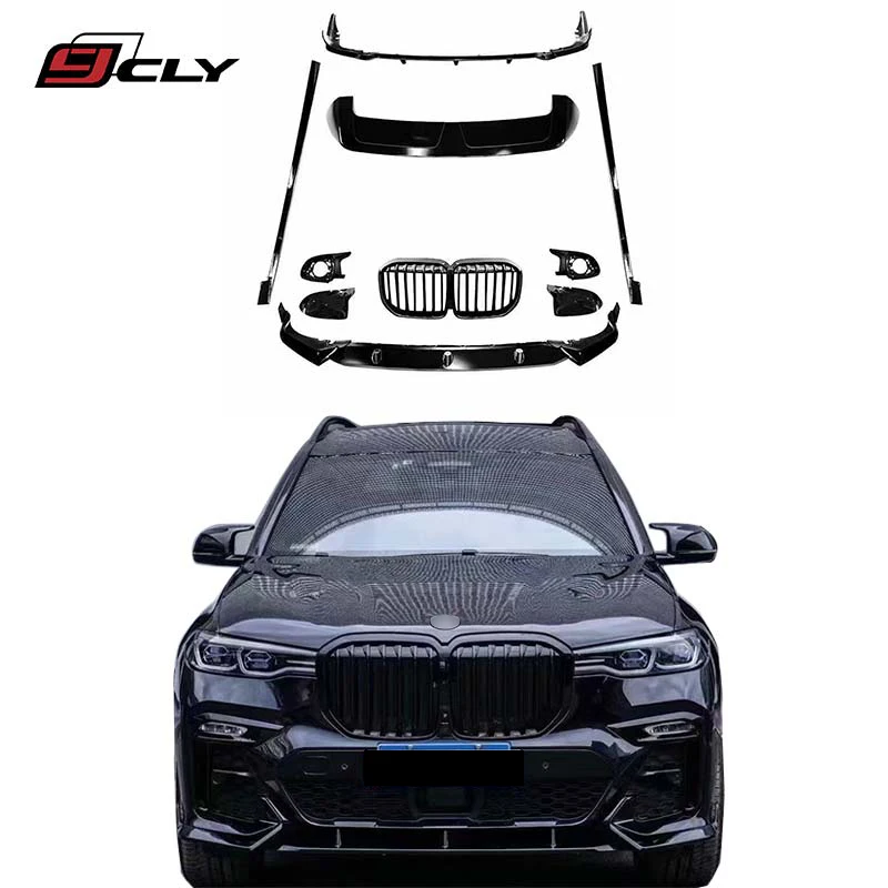 

CLY G07 black body Kits For BMWs X7 G07 upgrade black knight front lip diffuser side skirt grille exhaust pipe wings 2019-2023