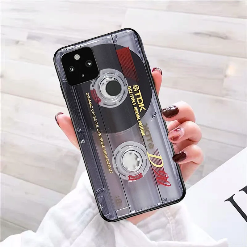 Capa de telefone com bateria de fita cassete para Google Pixel 10 9 Pro XL 9A 8 7 6 Pro Pixel 8A 7A 6A Pixel 8 7 6 5