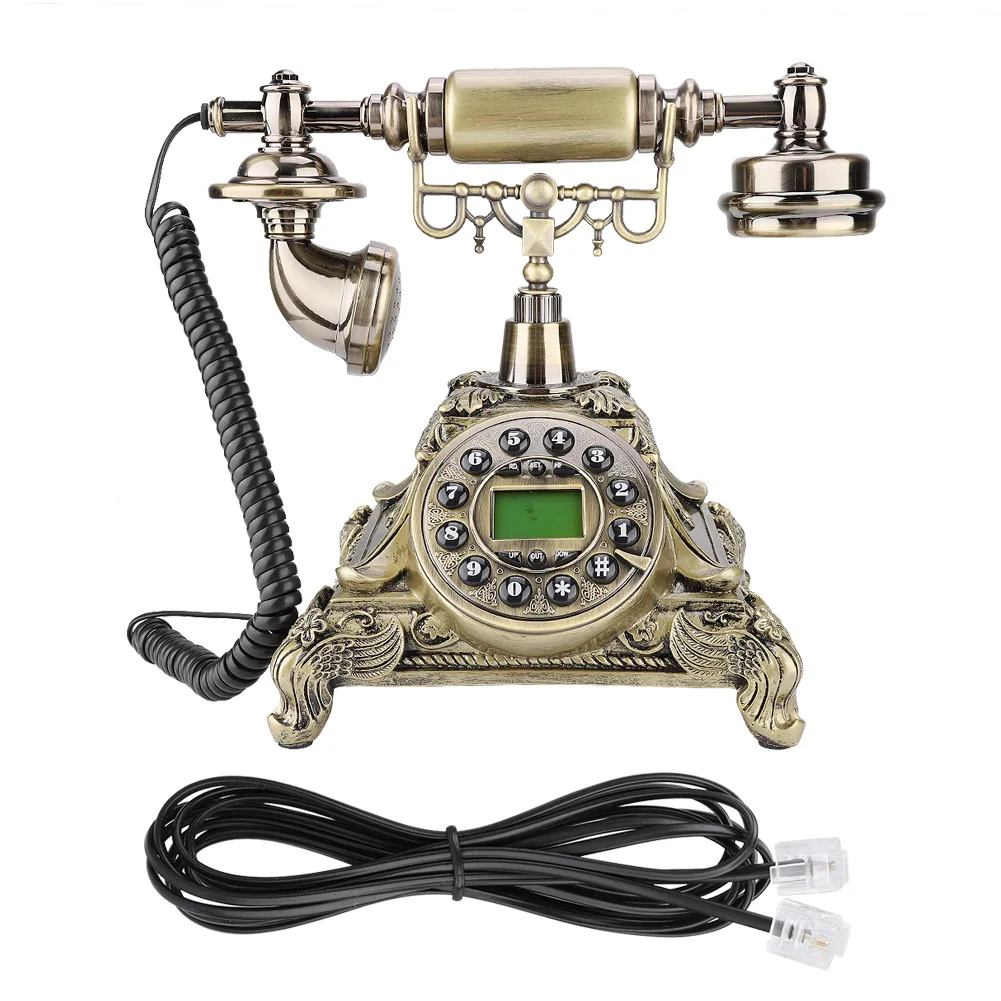 To Retro Telephone European Style Imitation Antique Telephone with FSK and DTMF Caller ID Landline Phone for Home Hotel Office