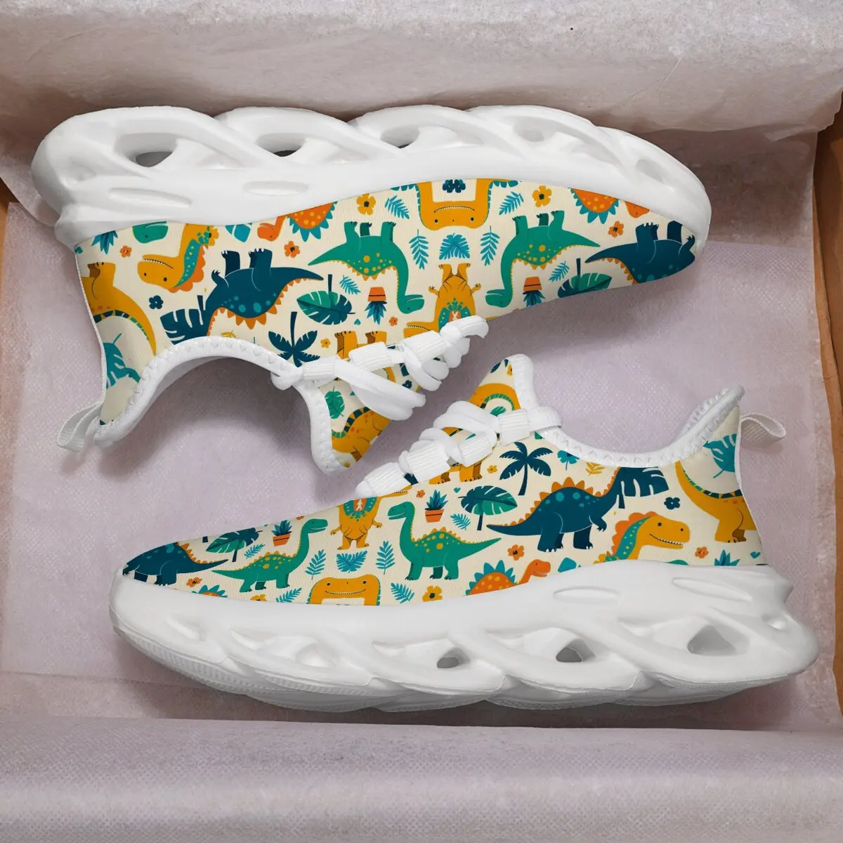 

Parent-child Children's Casual Mesh Breathable Laced Two-color Soft-soled Spider-Man Dinosaur Cartoon Floral Sports Shoes