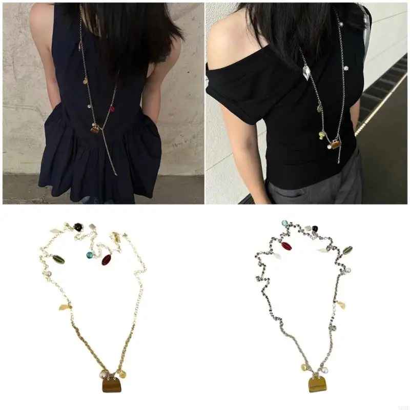 

Adjustable 114cm Natural Stone Long Chain Necklace and Waist Chain for Trendy Women Fashion Body Jewelry Pieces Y08E