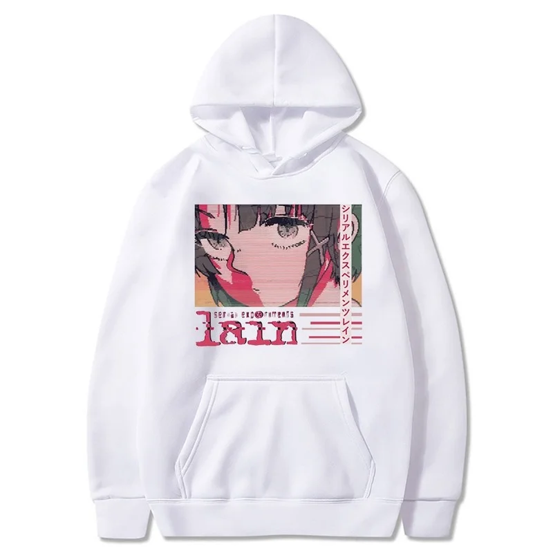 

Women Clothing Anime Serial Experiments Lain Hoodie Glitch Iwakura Manga Weeb Girl Sci Fi Hip Hop Streetwear Unisex Sweatshirts