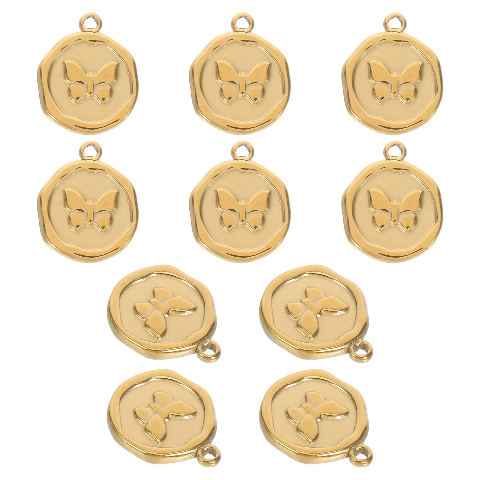 

10pcs Butterfly Pendant Charms: Stainless Steel Diy Jewelry Making Supplies For Necklace Bracelet Earring Crafts, Women'S