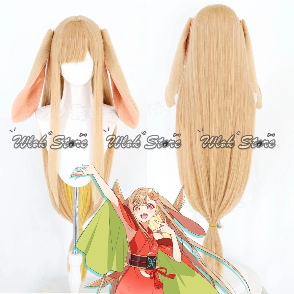 

Аниме-парик для косплея Кагуя-химе Цукуйоми, термостойкий, 110 см, светлые волосы, для женщин, для Хэллоуина, синтетический парик