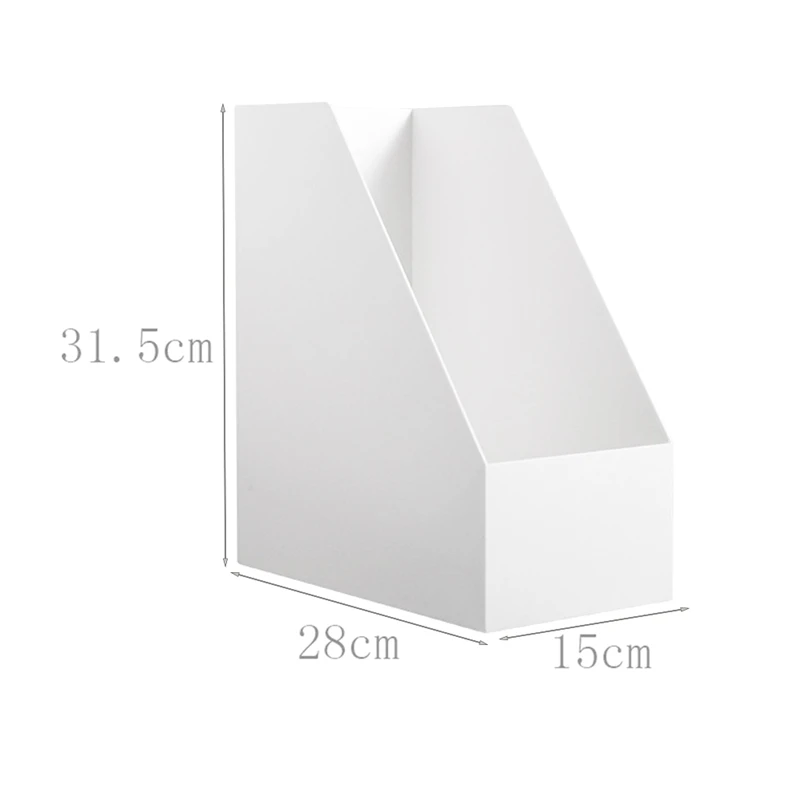 Desk Book Organizer Rack Home Office Storage Box Book Stationery Storage Rack Vertical Stackable Free Combination White