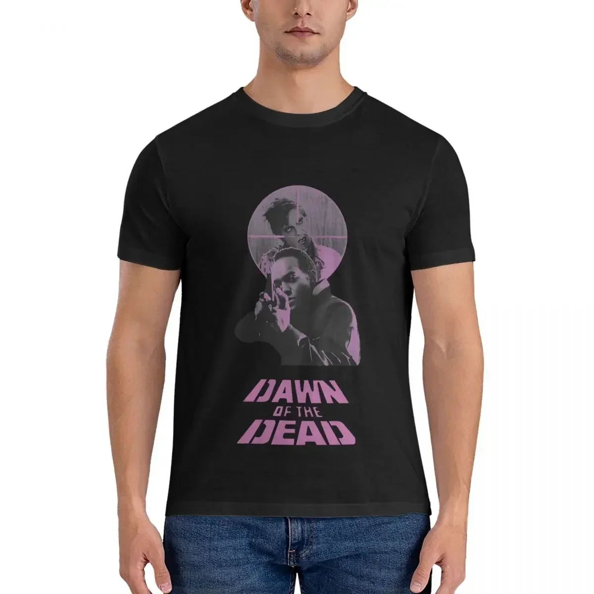 Men's T-Shirt Shoot Leisure Cotton Tee Shirt Short Sleeve Dawn Of The Dead T Shirt Round Collar Clothes New Arrival