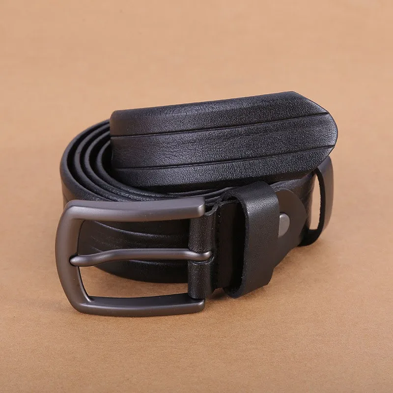 Belt for Men Leather Business Belts Needle Buckle for Men's Single Loop Top Layer Cowhide Pants Luxury Brand luxury designer