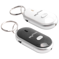 New 2pcs Whistle Lost Key Finder Flashing Beeping Locator Remote Keychain LED Ring