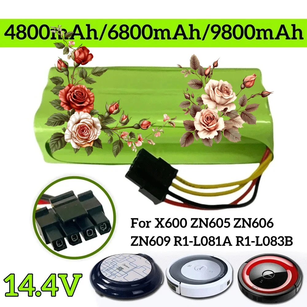 14.4V 4800mAh 6800mAh 9800mAh Robot Battery for Ursus Trotter UT-EXCELLENZA Robotica Vacuum Cleaner