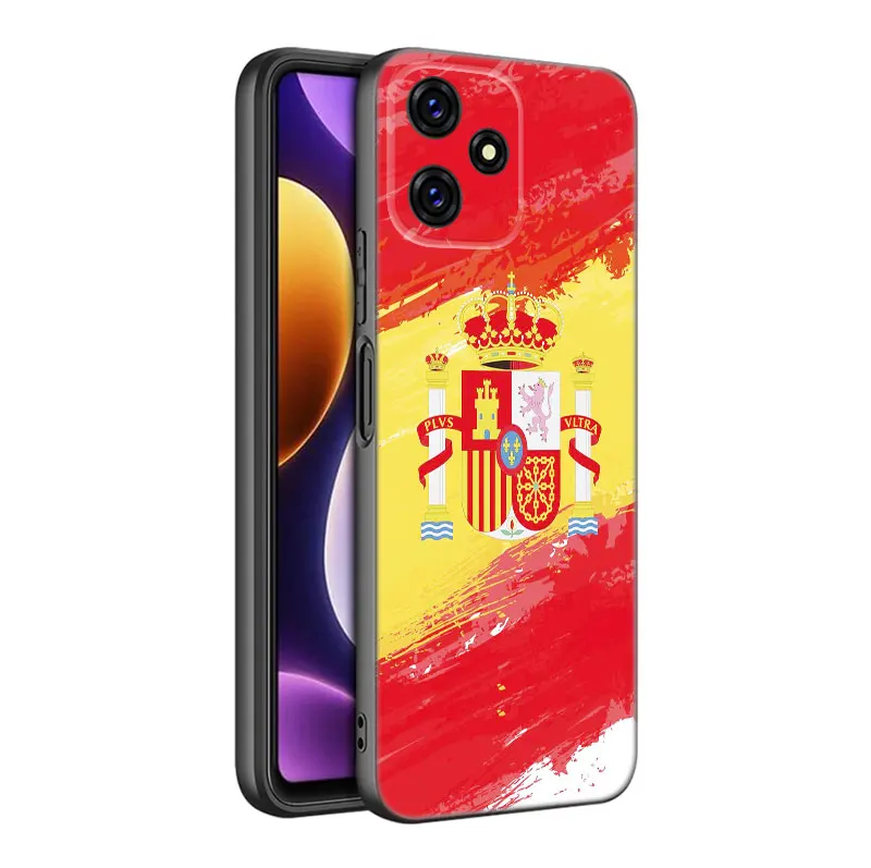 Spaans Vlaggetje Zwart Telefoonhoesje Voor Xiaomi Redmi 11 Prime 11a 12c 13c A1 A2 Plus 12 4G 10 5G 8a 9a 10a 9c 10c 9i 12r Noot 9T