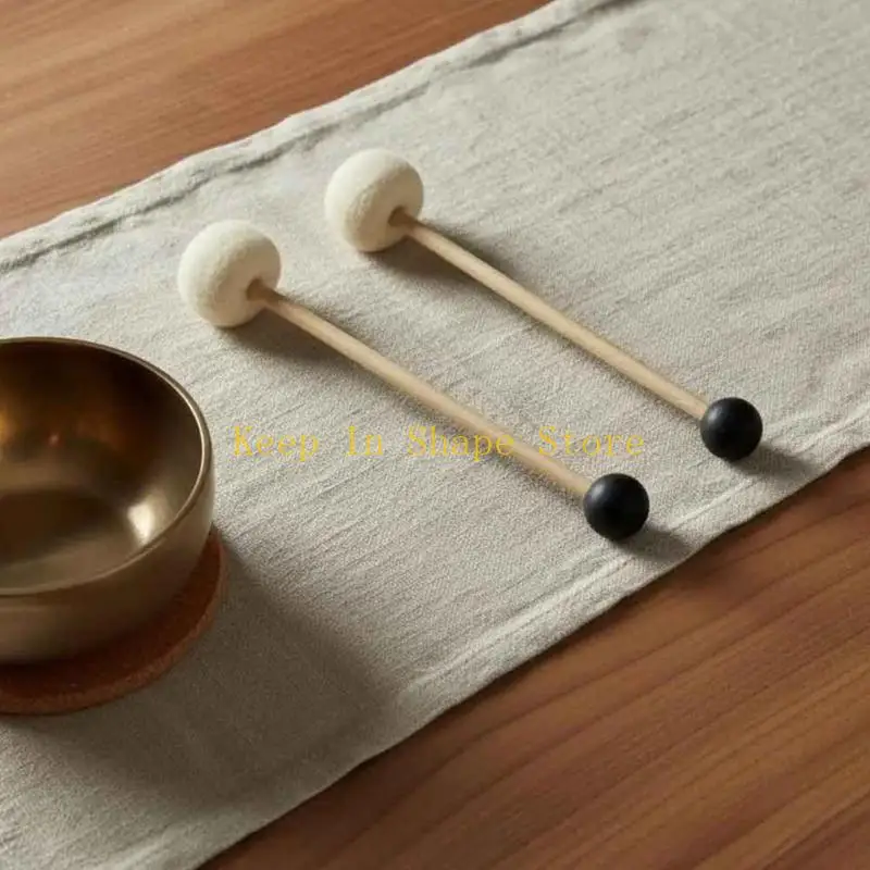 U1JC Multipurpose 22.6cm Singing Bowl Hammer Meditation with Double Felt And Rubber Head For Rich Tone Variations