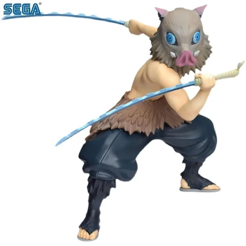 Original SEGA SPM Demon Slayer Hashibira Inosuke sentado y comiendo bolas de arroz Ver PVC Anime figuras de tapón de fideos
