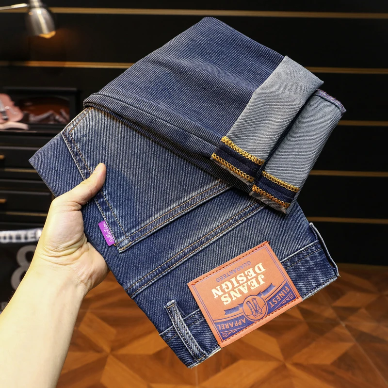 

BBL9912 Spring/Fall Style High-Quality Casual Wide-Leg Straight-Leg Slim-Fit Straight-Leg Jeans for Men