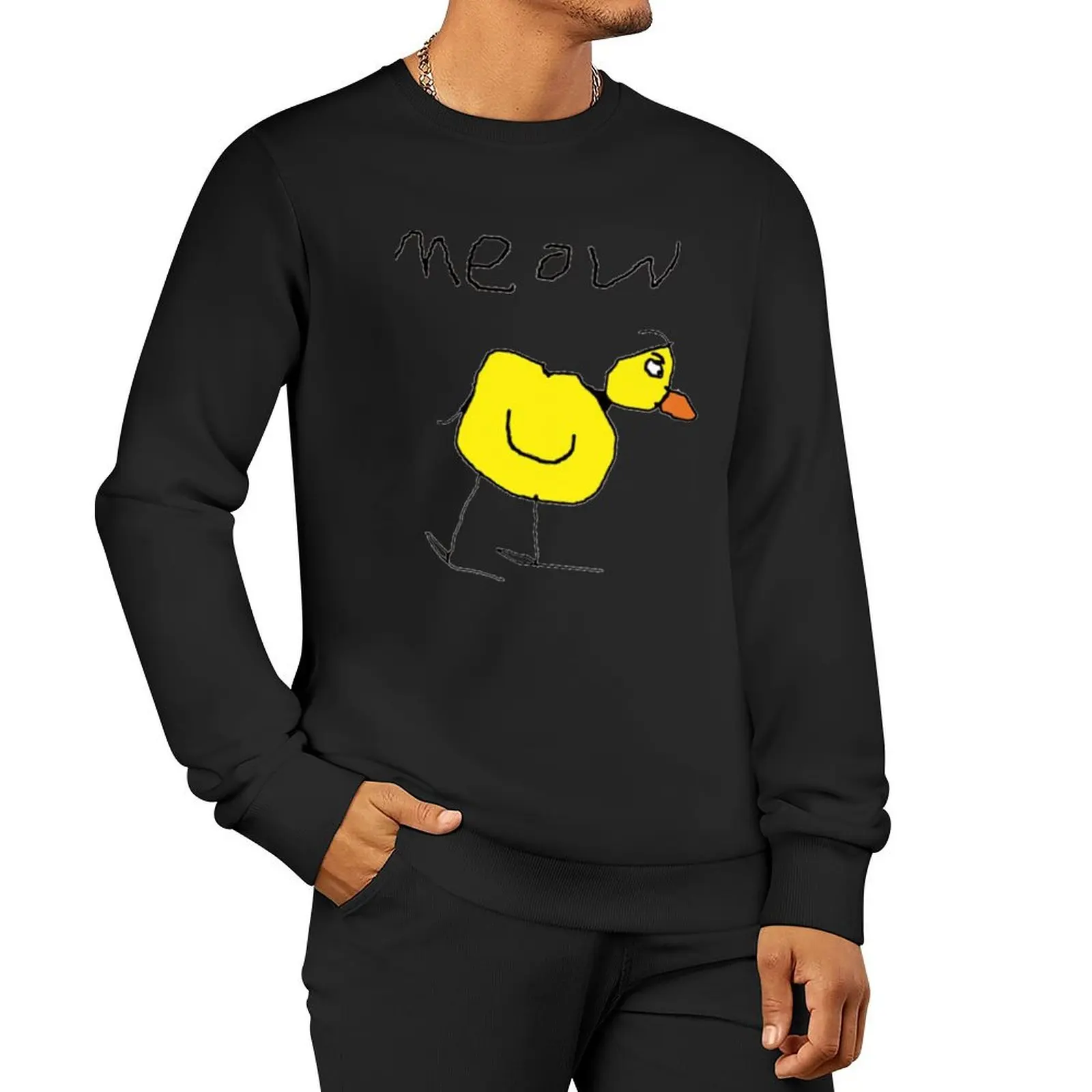 

Meow - Duck Meow Pullover Hoodie men's sweat-shirt set aesthetic clothing men's coat mens clothes sweatshirts