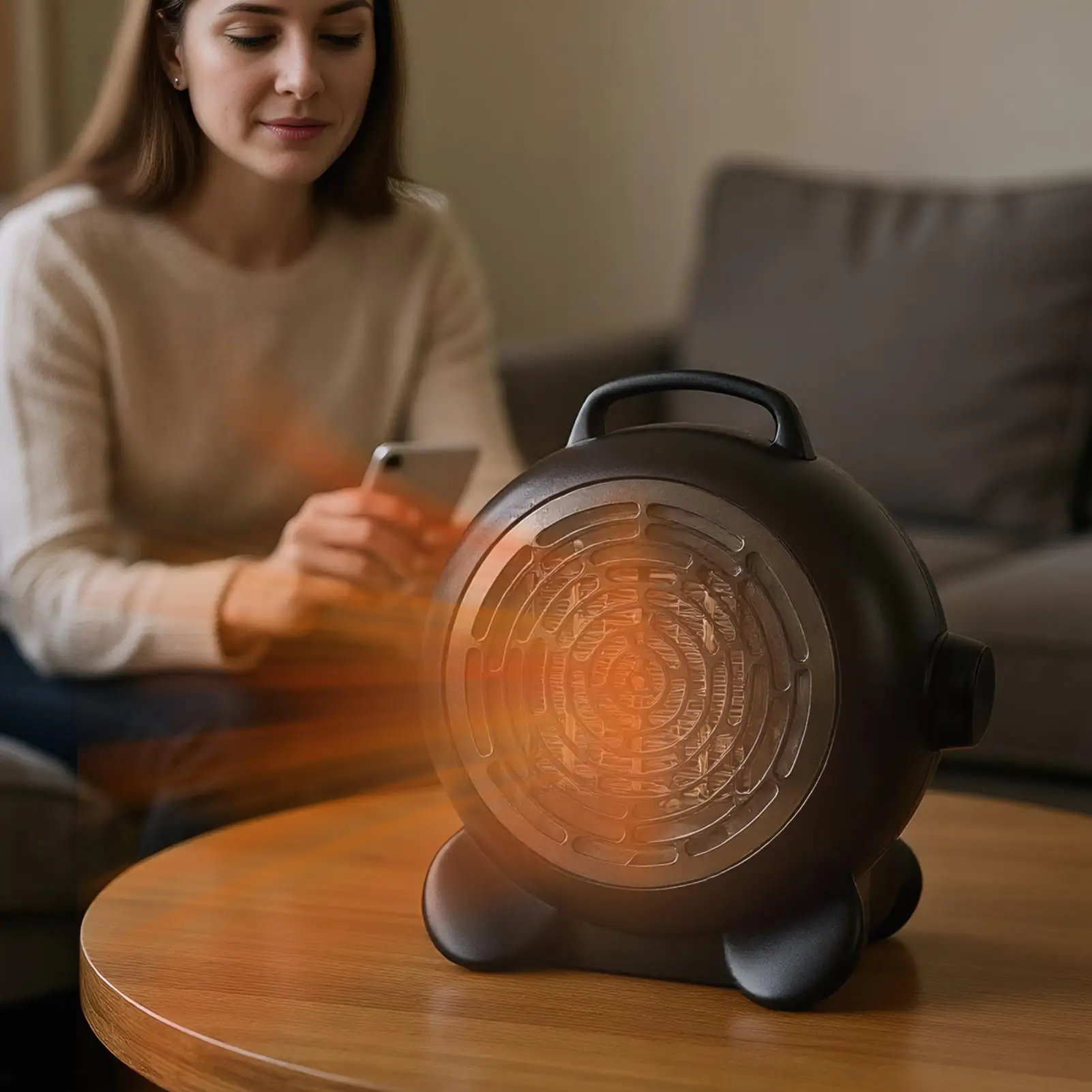 

Вентилятор отопления, три уровня мощности, регулируемый портативный охлаждающий настольный вентилятор, мини-электрический обогрев для защиты от перегрева, общежития