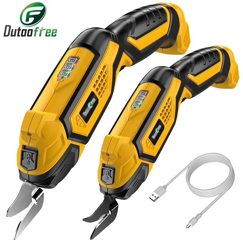 

3.6V Cordless Electric Scissors Fabric USB Rechargeable Electric Scissors Wireless Battery Cutter Cloth Leather Cutting Tools