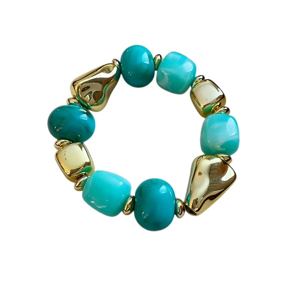 Bohemian Beads Acrylic Bangle Smudging Europe American Style Irregular Bracelet Dopamine Jewelry Accessories Retro Hand Ring