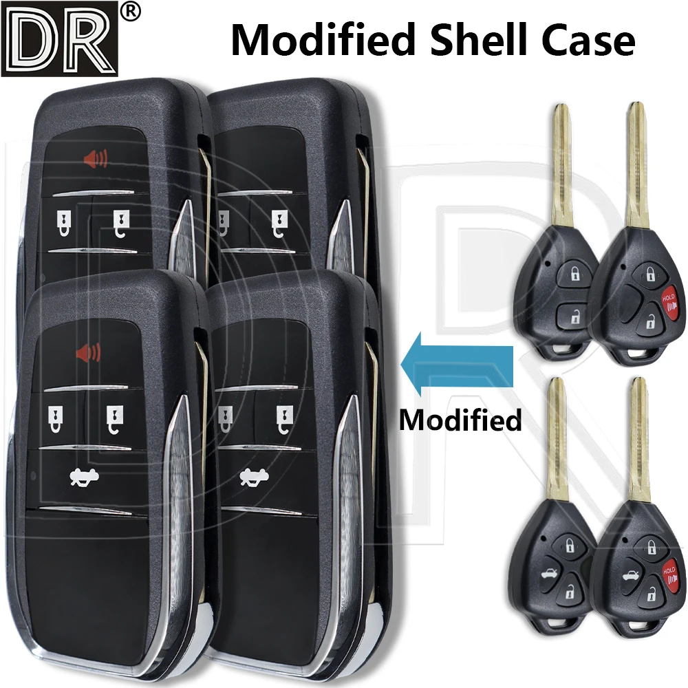 

Great Modified Flip Car Key Shell Case With TOY43 Blade For Toyota Corolla Camry RAV4 Avalon Yaris Auris Crown Venza Matrix