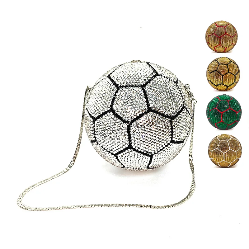 

VERY SMALL Crystal Clutch bag Elegant Women Rhinestone football purse soccer Crystal bag