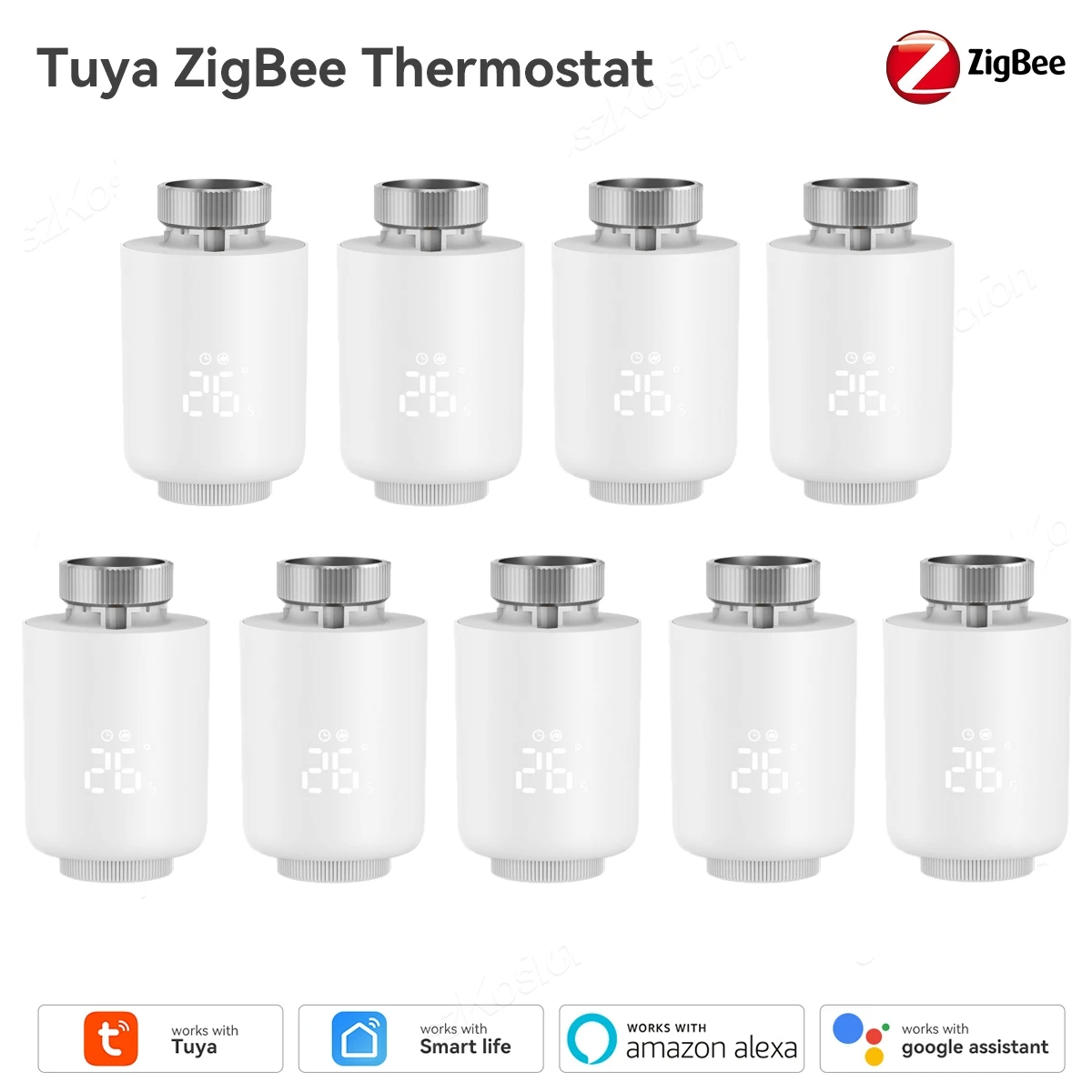 ZigBee-actuador de radiador inteligente Tuya, válvula termostática TRV, controlador de temperatura, Control por voz a través de Alexa y Google Home