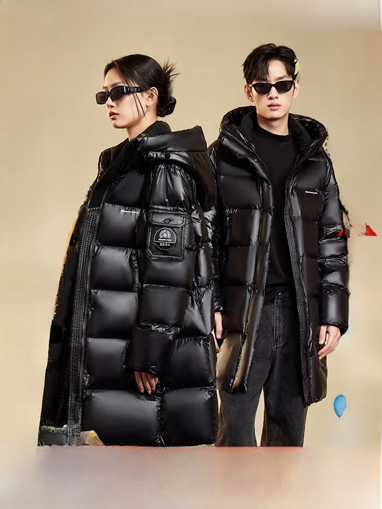 

Thiened Goose down Jaet Medium Length Couple's Puffer Coat Snow Flng 2024 Autumn Collection Youthful Vitali Sle