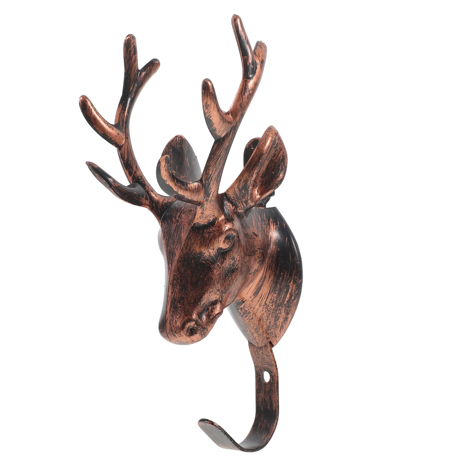 

Christmas Wall Hook Deer Head Clothes Hangers Decorative Hanging Antler Coat Dark Brown Plastic