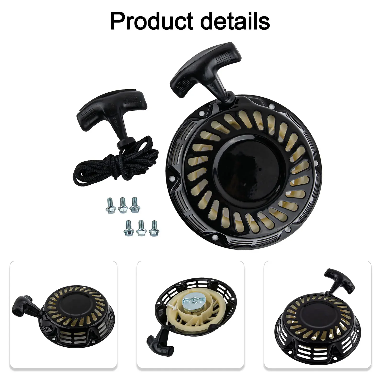 Frequent Use Recoil Starter Mini Bike Starter Engine Pull Start Replacement Power Tool As Shown Spare Pull Rope