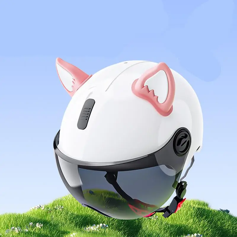 Helmet Ear Decoration Motorcycle Helmet Cat Ear Decorations for Scooter Bicycle Adhesive Motorbike for Skateboarding for Cycling