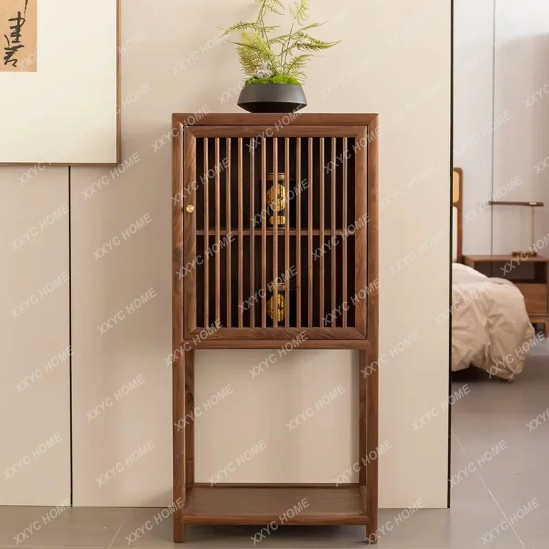 XX New Chinese  black walnut corner cabinet solid wood storage cabinet storage side cabinet mortise and tenon