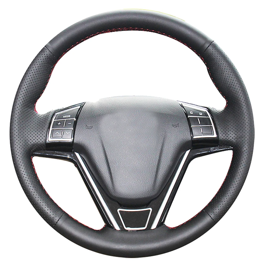 Black Artificial Leather Hand-Stitched Car Steering Wheel Cover For Great Wall Haval Hover H1 H6 2013-2019 M6 C30 2015-2019 M2