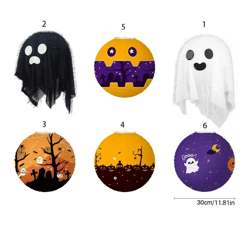 Multipurpose Ghost Halloween Paper Lantern Paper Handmade Festival Ghost Lanterns Bat DIY Halloween Hanging rPops Scene Supplies