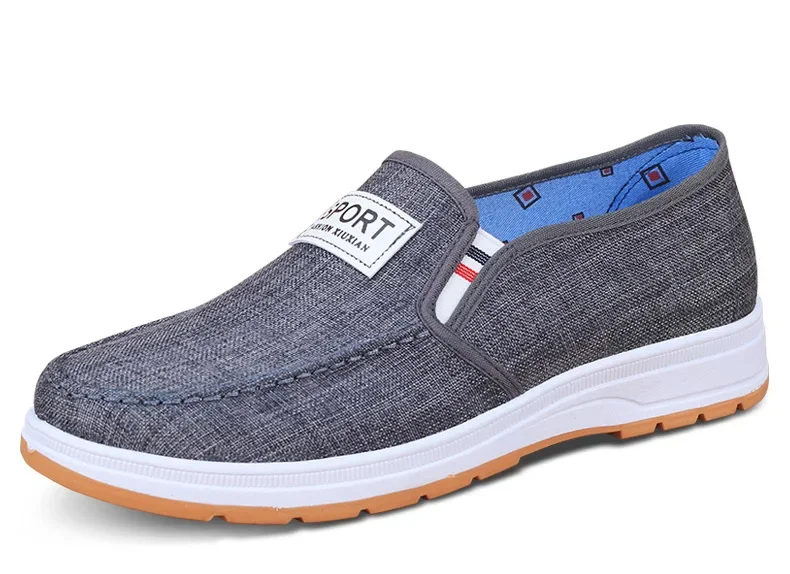 Sommer-Herren-Slipper aus Segeltuch, bequeme Schuhe mit weicher Sohle, leichtgewichtige, rutschfeste Arbeitsschuhe für ältere Menschen, zum Fahren geeignet. – Detail 12