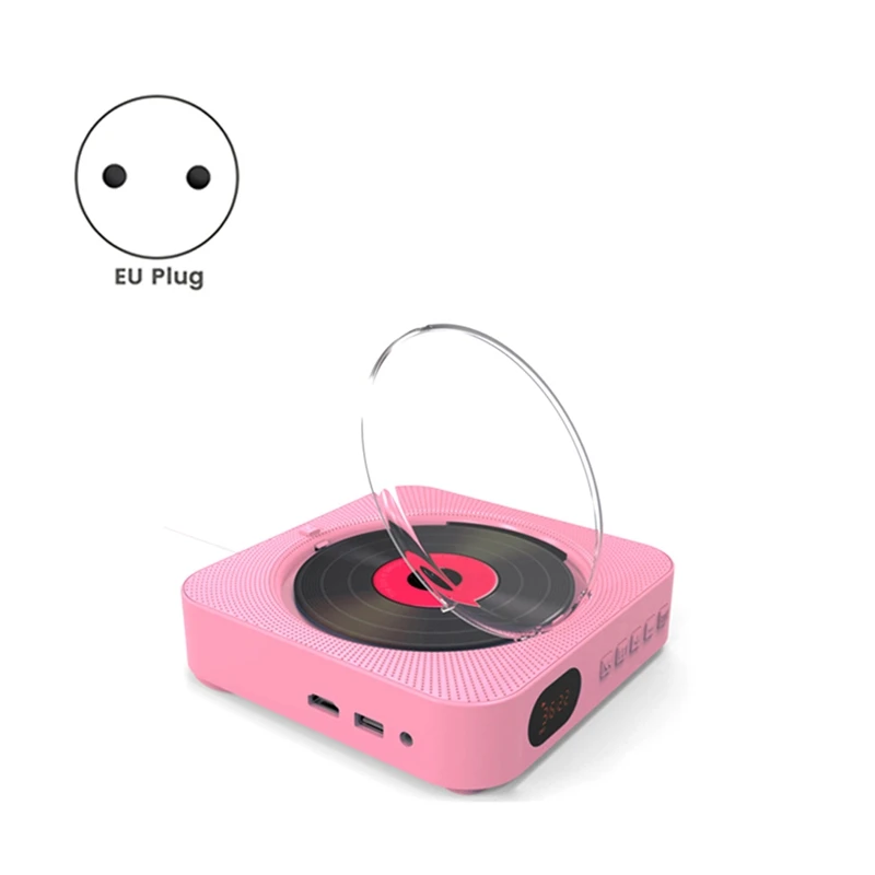 VCD CD DVD Multifunctional Audio Music Player Bluetooth Speaker FM Radio Wall Mounted Mini Cute CD MP3 Player A EU Plug