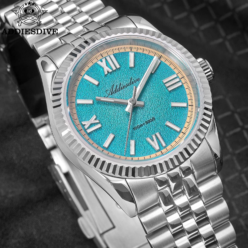 

ADDIESDIVE Luxury Quartz Watch Men New 36mm Sapphire 316L Stainless Steel Outdoor Leisure Watches 100m Waterproof Luminous Watch