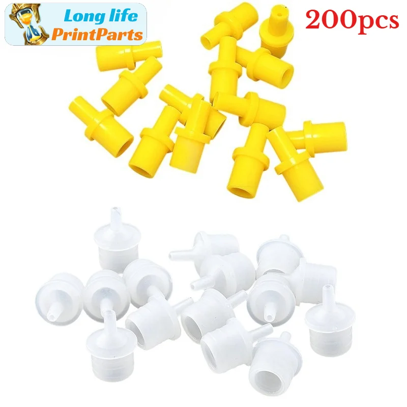 200pcs Printhead Maintenance Repair tool cleaning liquid kit Syringe silicone soft yellow pumping air hollow joint part
