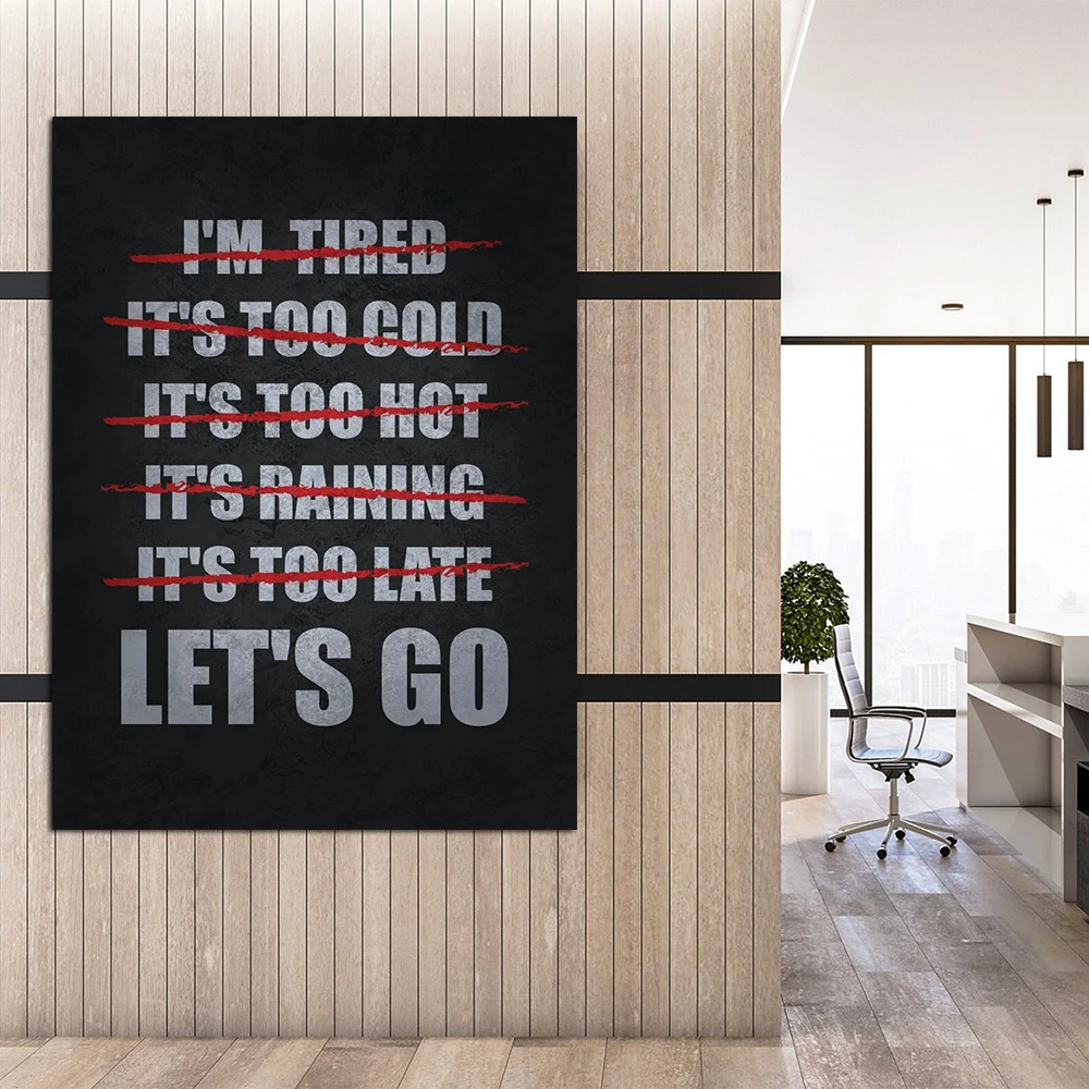 

Lets Go Poster, Motivational Quotes Picture, Minimalist Positive Wall Art, Living Room Home Office Decor Cuadros, Canvas Print