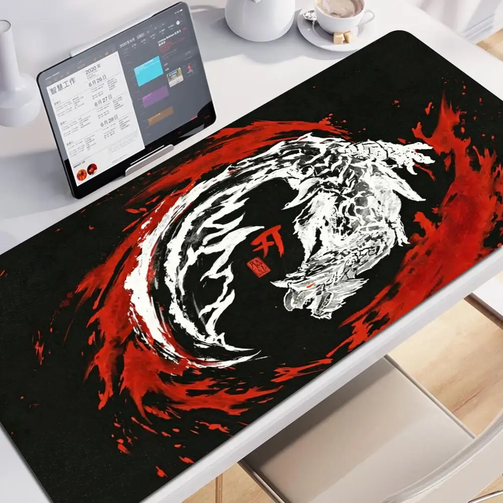 Large MousePad Game Monster Hunter Wilds Mouse Pad XXL Natural Rubber Keyboard Mat Office Desk Mat Computer Gaming Accessories