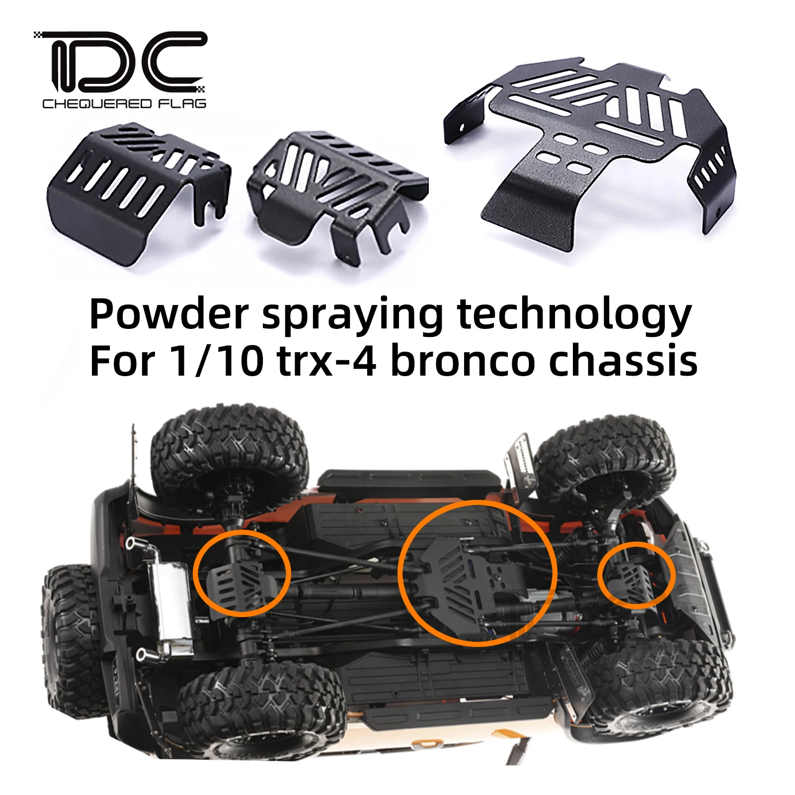 QAWSED Pare-Chocs Avant Avec Feux Latéraux – Compatible TRX-4 Bronco 1/10 RC Crawler