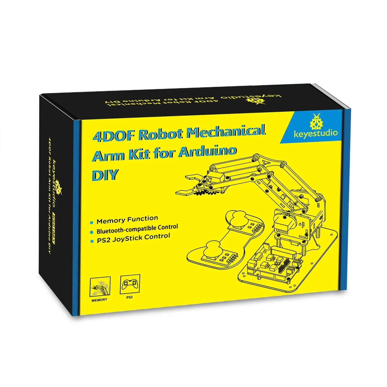 kit-braccio-robotico-4dof-keyestudio-con-pinza-meccanica-ps2-per-progetti-di-robotica-diy-e-programmazione-arduino-stem
