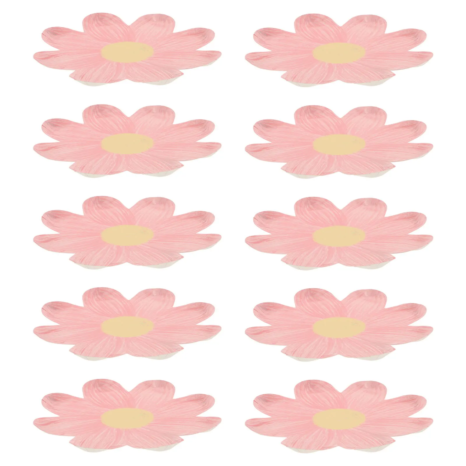 

10pcs Daisy Paper Plates 7 Inch Floral Party Supplies Disposable Tea Party Cake Dessert Plates For Spring Birthday Decorations