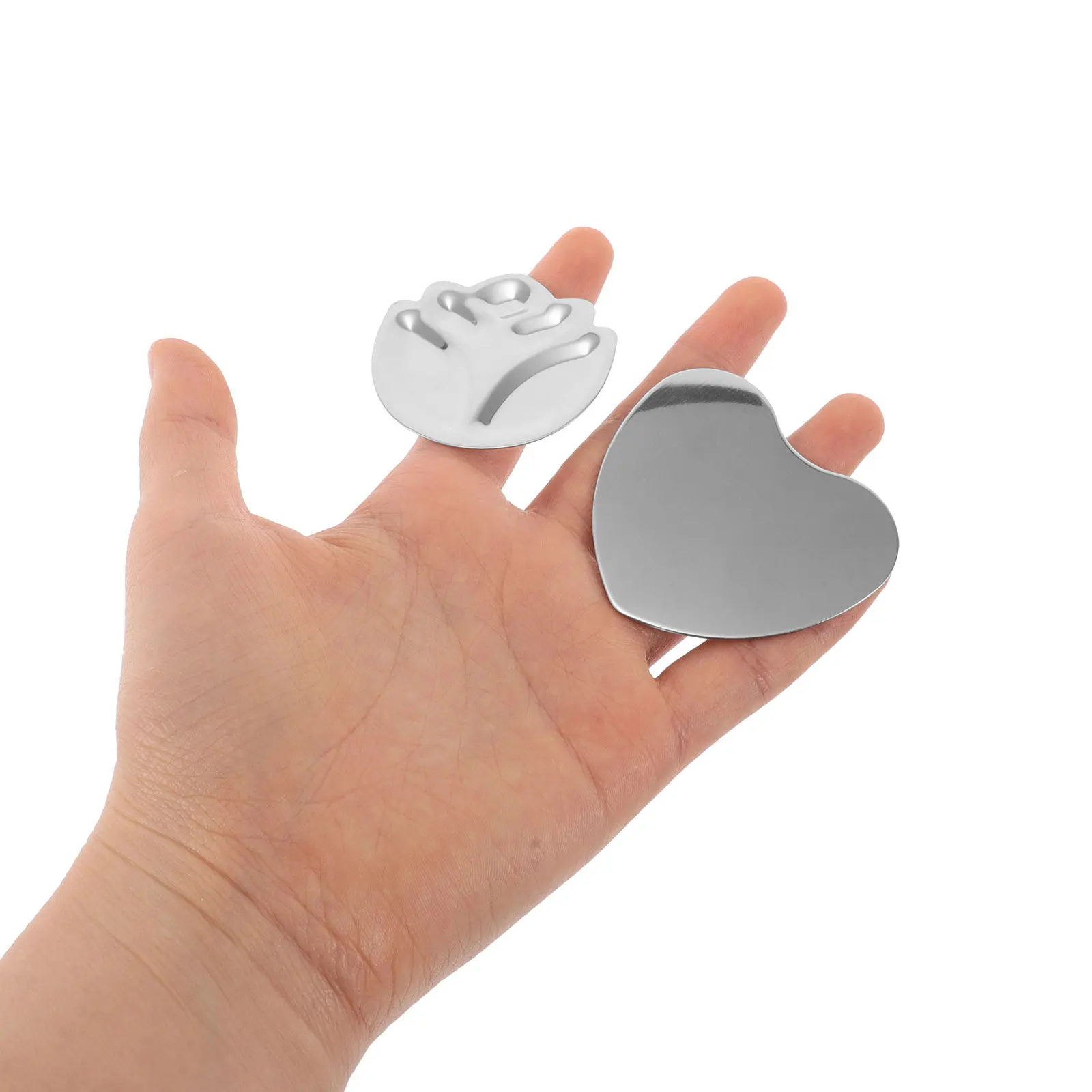 

2Pcs Metal Nail Art Palette Ring Heart Flower Shaped DIY Mixing Tool for Nail Polish Color Blending Manicure Design Portable