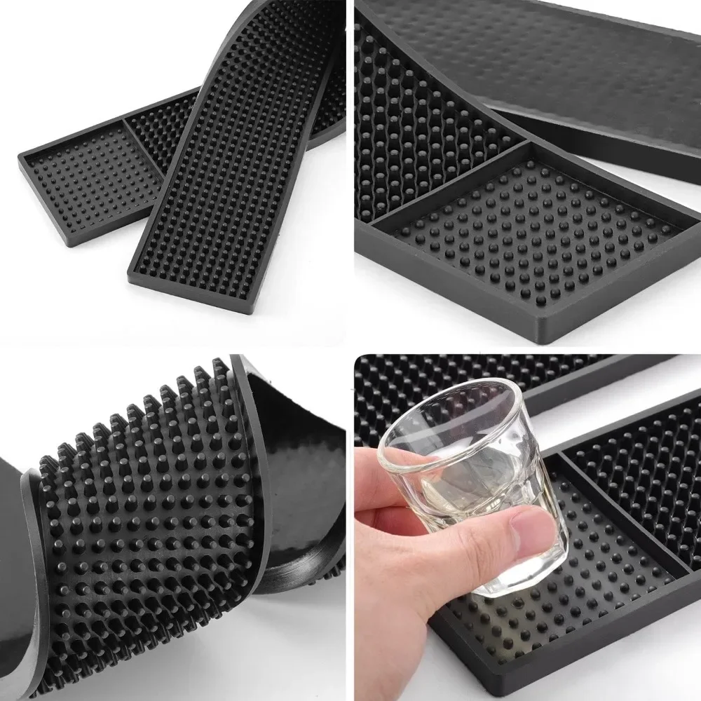 2PCS Rubber  Mat, Non-slip Service Spill Mat, Bar Table Mat, Restaurant Kitchen Counter  Mat