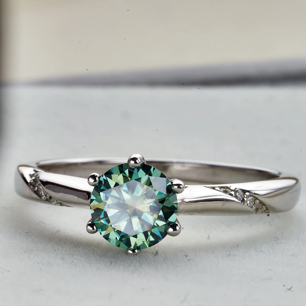 JoyceJelly S925 Ring With 1CT D Color Moissanite Diamond Female Classical Sterling Silver 925 Jewelry For Wedding Engagement