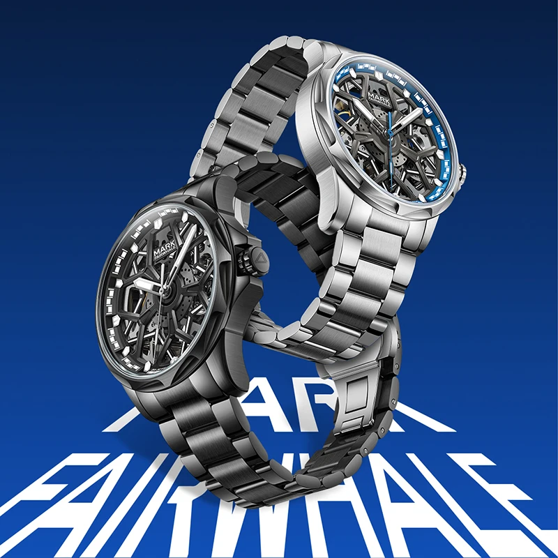 

Mark Fairwhale 6800, механические часы с автоматическим механизмом для мужчин, модные полые светящиеся водонепроницаемые мужские часы из нержавеющей стали