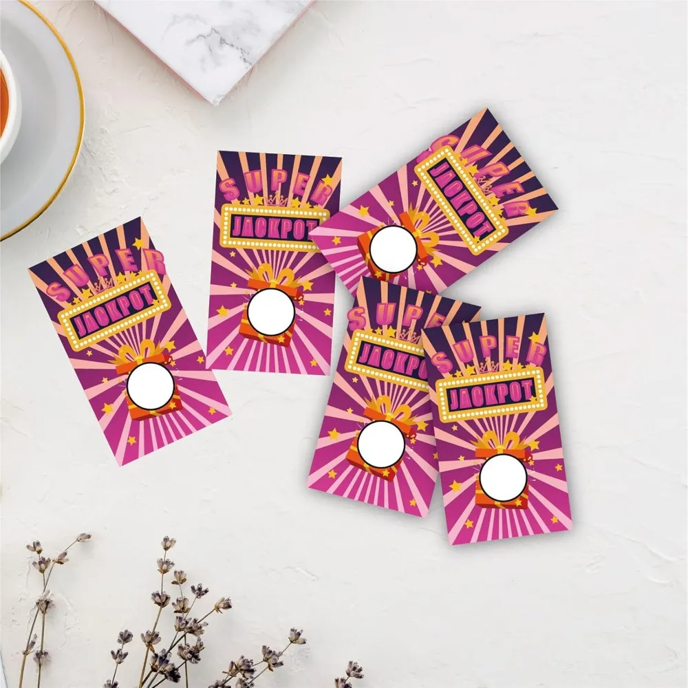 بطاقات خدش الجائزة الكبرى 120 قطعة بطاقات خدش شهادة هدية فارغة مع ملصقات يمكنك صنعها بنفسك مكافأة تذاكر السحب للقسيمة